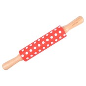 Isabelle Rose Silikon-Holz Teigroller Dots red/white 30 cm