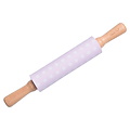 Isabelle Rose Silikon-Holz Teigroller Dots pink/white 30 cm