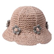 Clayre & Eef Kids Straw Hat Flowers pink