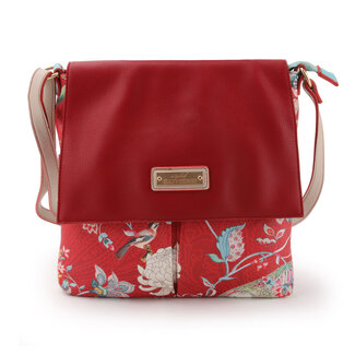 Spark of Happiness Cross-Shoulder Bag with Flap Ming red