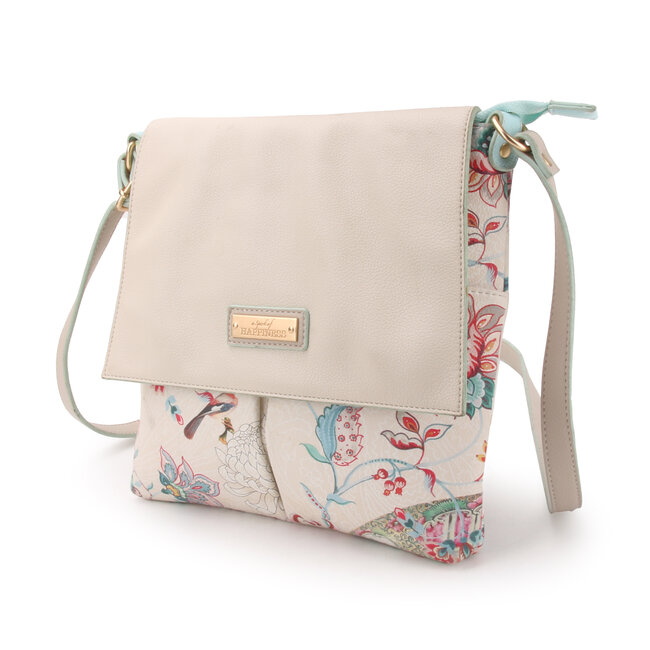 Cross-Shoulder Bag with Flap Ming creme