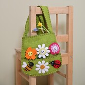 Sjaal met Verhaal Felt Bag with Finger Dolls Insecten & Bloemen