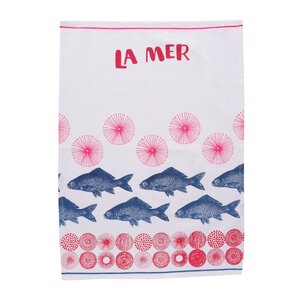 Overbeck and Friends Tea towel La Mer blue