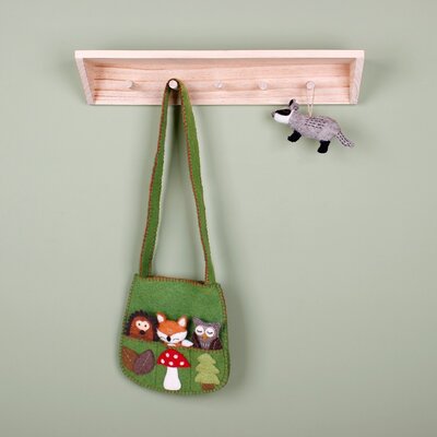 Sjaal met Verhaal Felt Bag with Finger Dolls Bosdieren