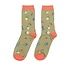 Miss Sparrow Socks Bamboo Tiny Flowers olive