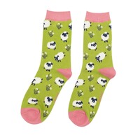 Miss Sparrow Socks Bamboo Leaping Sheep green