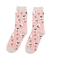 Miss Sparrow Socks Bamboo Leaping Sheep dusky pink