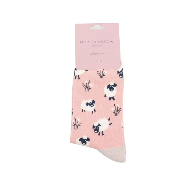 Socken Bamboo Leaping Sheep dusky pink