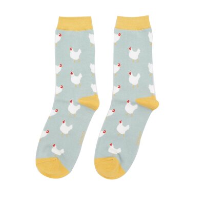 Miss Sparrow Socks Bamboo Hens light blue