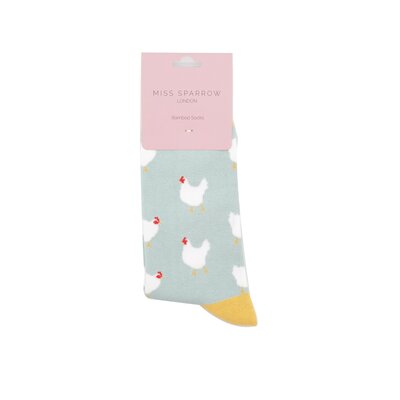 Miss Sparrow Socken Bamboo Hens light blue