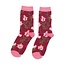 Socken Bamboo Abstract Floral dark red