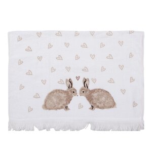 Clayre & Eef Guest towel Rabbits brown