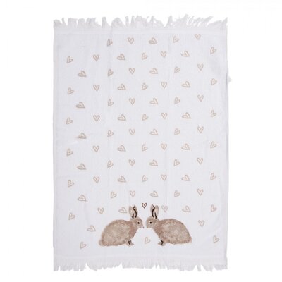 Clayre & Eef Guest towel Rabbits brown