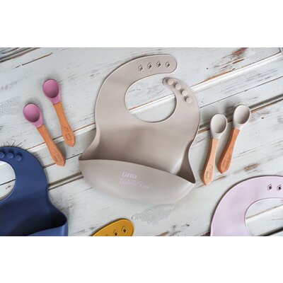 Isabelle Rose Silicone bib beige