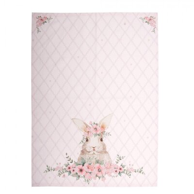 Clayre & Eef Geschirrtuch Rabbit pink