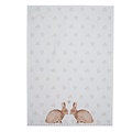 Clayre & Eef Tea towel Rabbits & Hearts