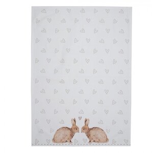 Clayre & Eef Geschirrtuch Rabbits & Hearts