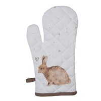 Clayre & Eef Oven mitt Rabbits & Hearts