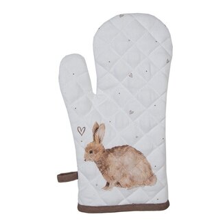Clayre & Eef Ofenhandschuh Rabbits & Hearts