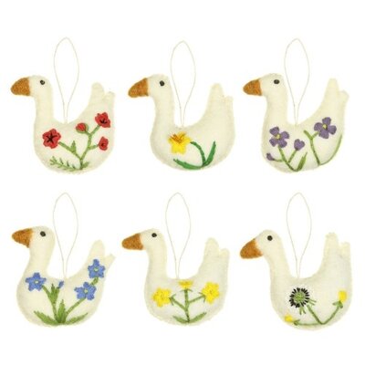 Sjaal met Verhaal Felt Hanger Gans Wildflower assorti