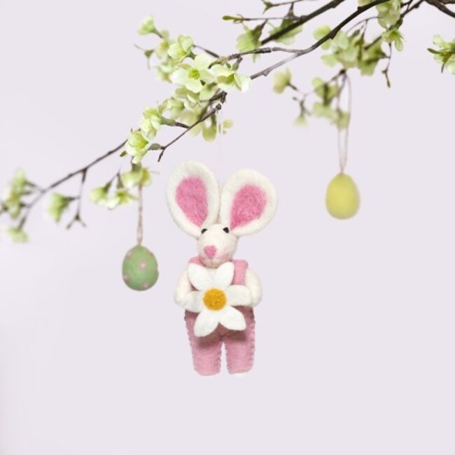 Felt Hanger Haasje met Margriet assorti
