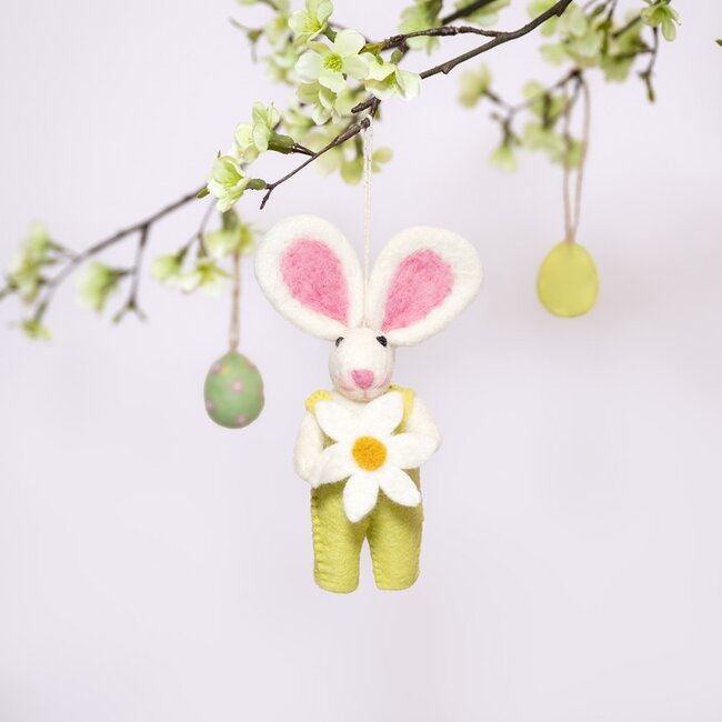 Felt Hanger Haasje met Margriet assorti