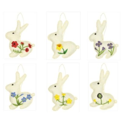 Sjaal met Verhaal Felt HangerKonijn Wildflower assorti