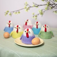 Sjaal met Verhaal Felt Egg Warmer Gekke Kip assorti