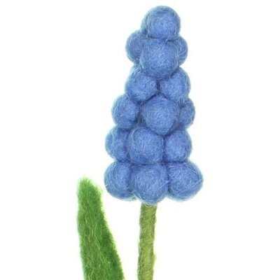 Sjaal met Verhaal Felt Flower Blauw Druifje