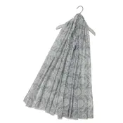 M&K Collection Scarve Damask Floral Frayed grey