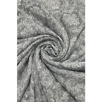 M&K Collection Scarve Damask Floral Frayed grey