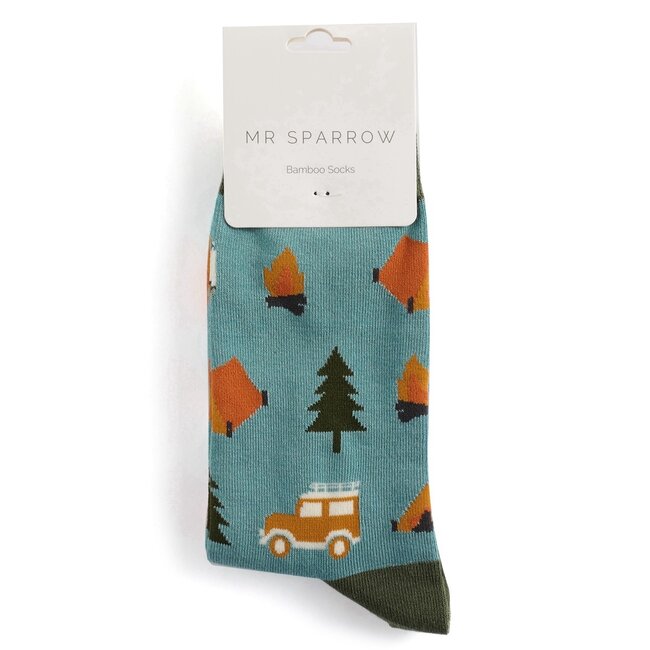 Mens Socks Bamboo Camping duck egg