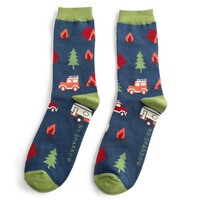 Miss Sparrow Männer-Socken Bamboo Camping navy