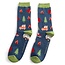 Miss Sparrow Männer-Socken Bamboo Camping navy