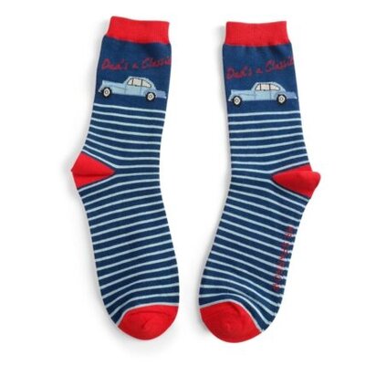 Miss Sparrow Mens Socks Bamboo Dad's a Classic navy