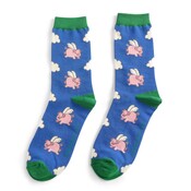 Miss Sparrow Männer-Socken Bamboo Flying Pigs blue