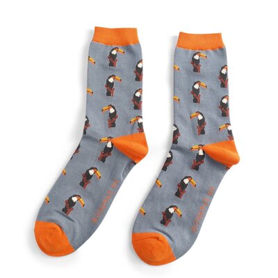 Miss Sparrow Mens Socks Bamboo Toucans denim