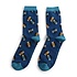 Miss Sparrow Mens Socks Bamboo Vintage Vinyl navy