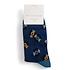 Miss Sparrow Männer-Socken Bamboo Vintage Vinyl navy