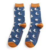 Miss Sparrow Mens Socks Bamboo Seagulls navy