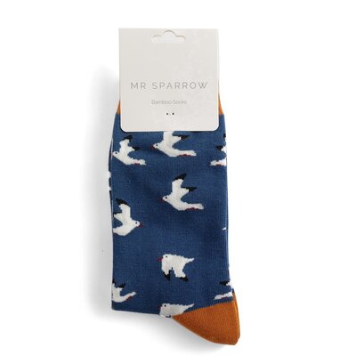 Miss Sparrow Männer-Socken Bamboo Seagulls navy