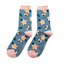 Socks Bamboo Bees & Flowers denim