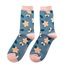 Miss Sparrow Socken Bamboo Bees & Flowers denim