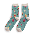 Miss Sparrow Socken Bamboo Botany Study teal