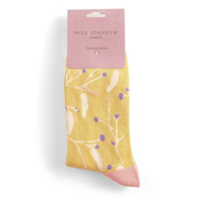 Miss Sparrow Socks Bamboo Catkins yellow