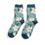 Socks Bamboo Falling Daisies duck egg