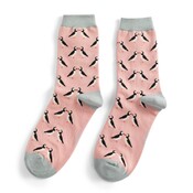 Miss Sparrow Socks Bamboo Kissing Puffins dusky pink