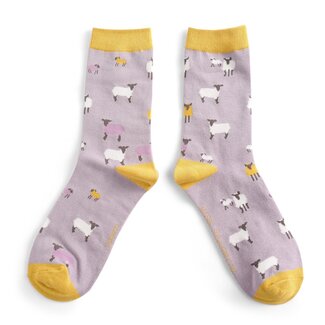 Miss Sparrow Socken Bamboo Sheep Family lilac