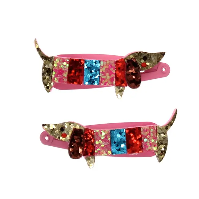 Haarspangen  Glitzer Sausage Dog