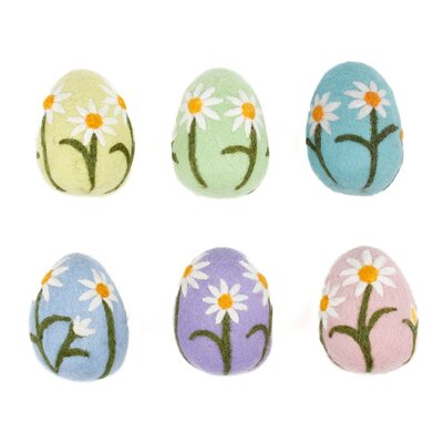 Sjaal met Verhaal Felt Egg Voorjaarsei Margrietjes assorti